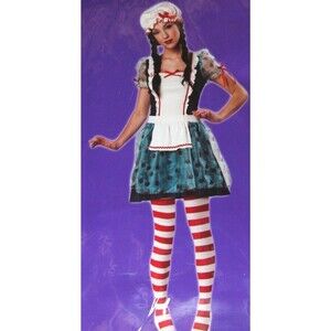 GIRLS JUNIORS TEEN Size 7 8 9 Rag Doll Raggedy Ann Maid Halloween Costume NEW